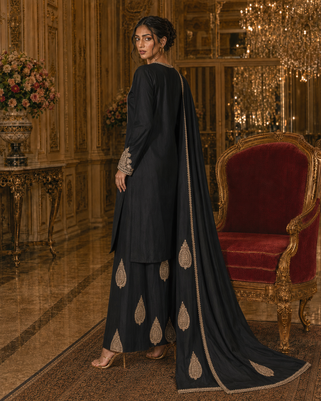 Siyah Farshi Tilla Set