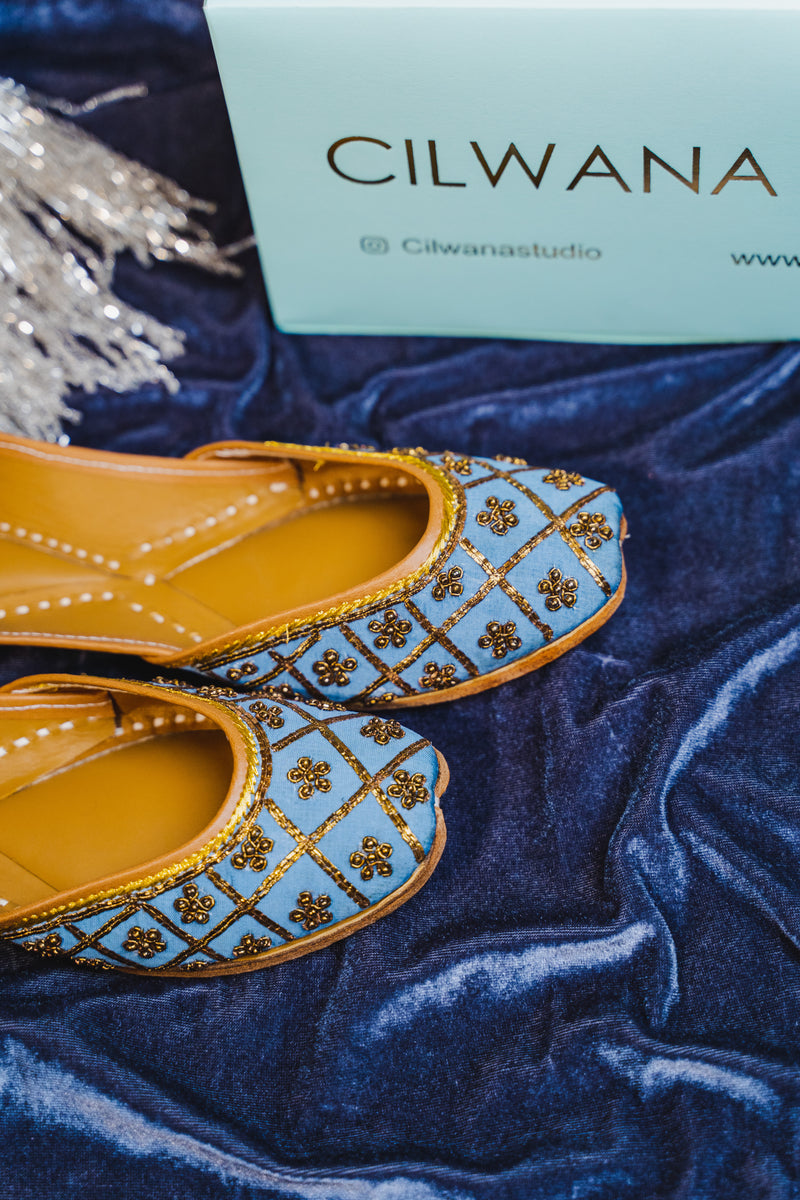 Blue Criss Cross Jutti — product detail