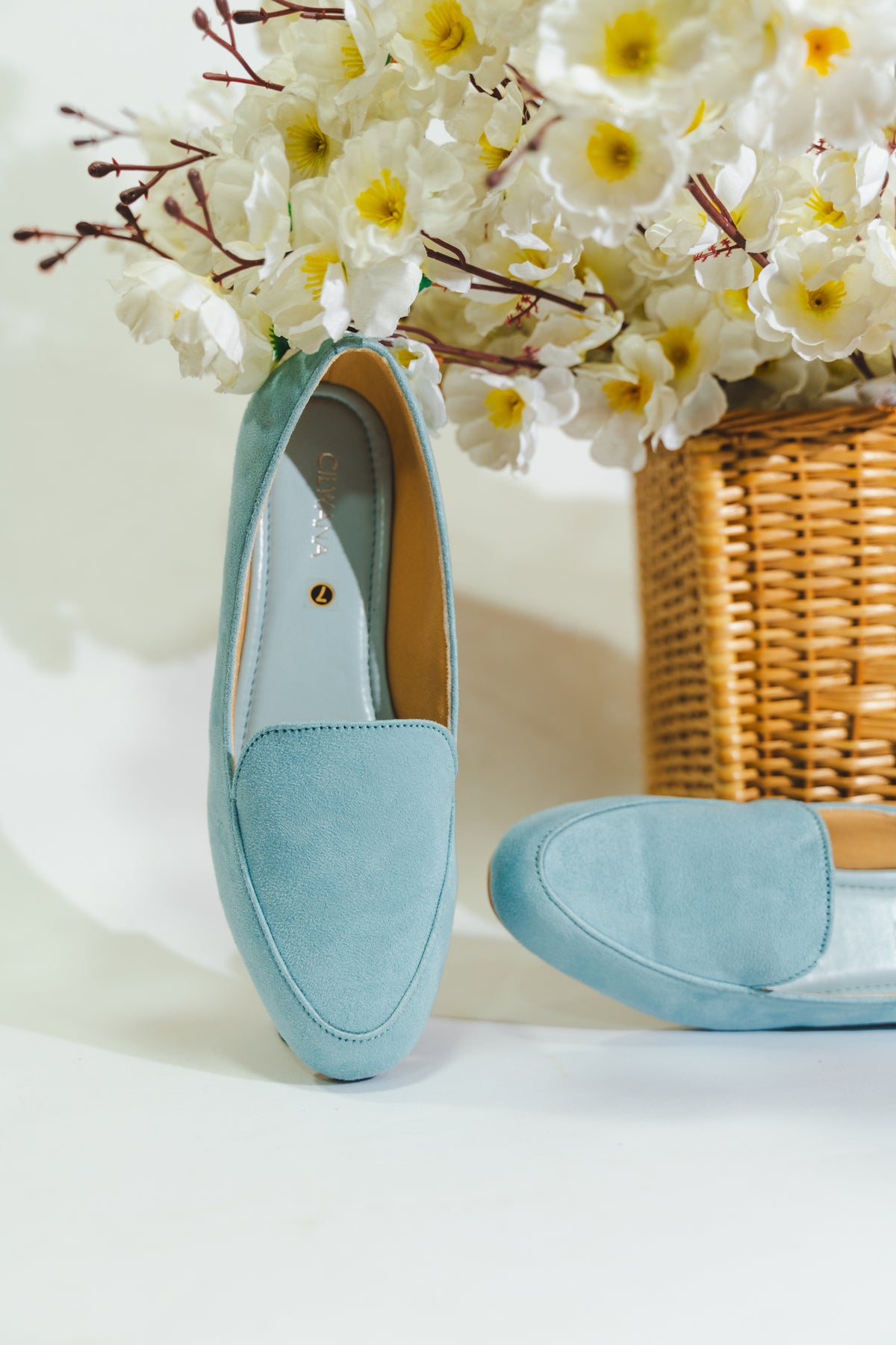 Ice-Blue Plain Shoes