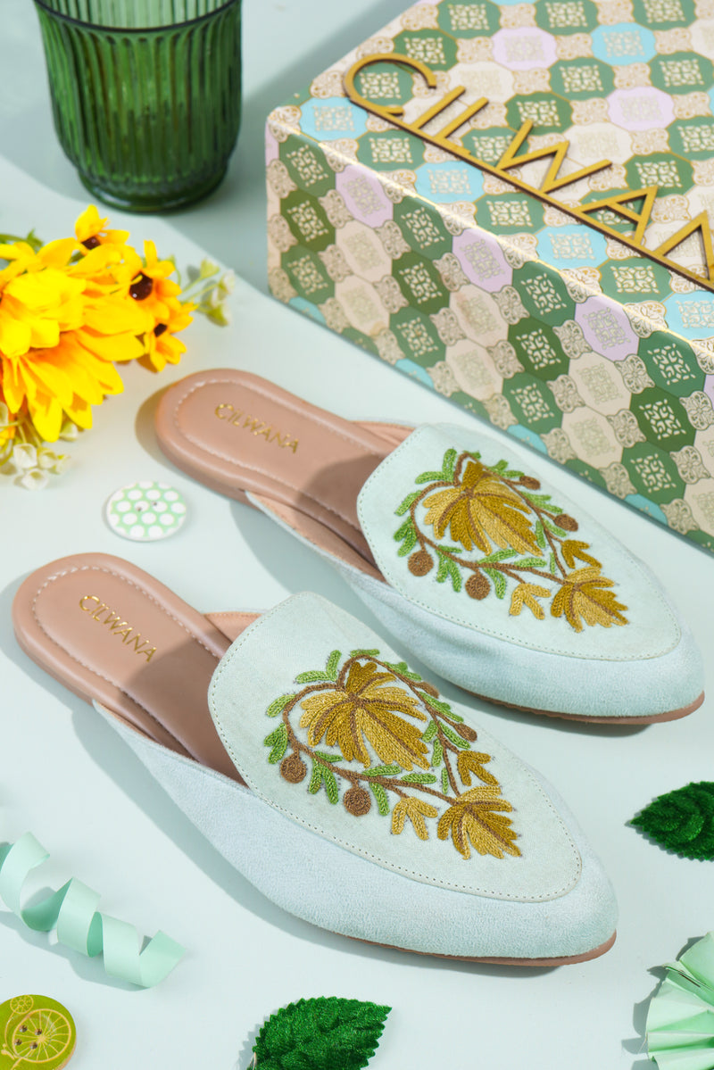 Mint Green Chinar Mules — product detail