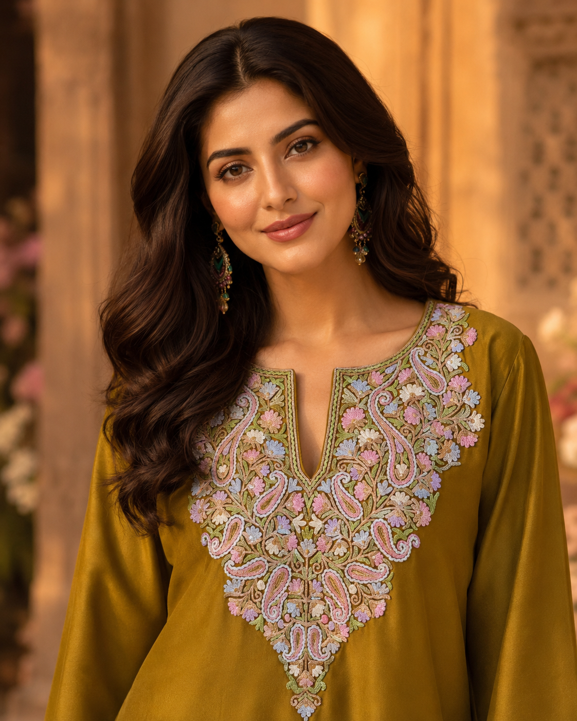 Saffron Aari Cotton Co-ord Set