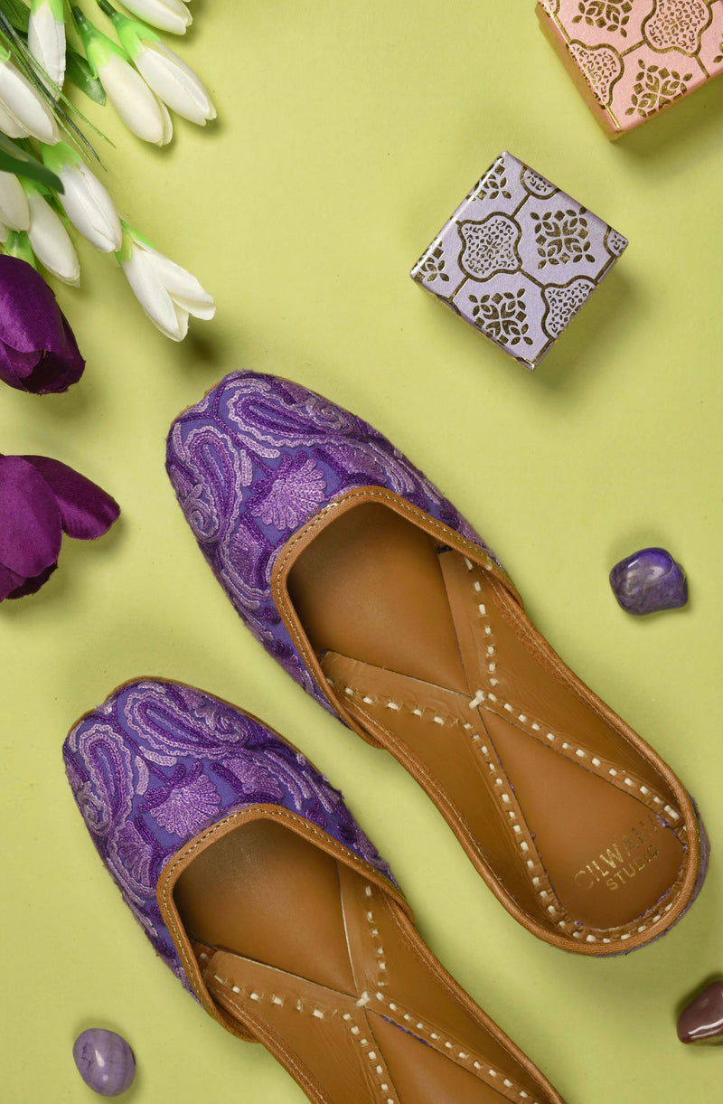 Purple Tone on Tone Aari Jutti — product detail