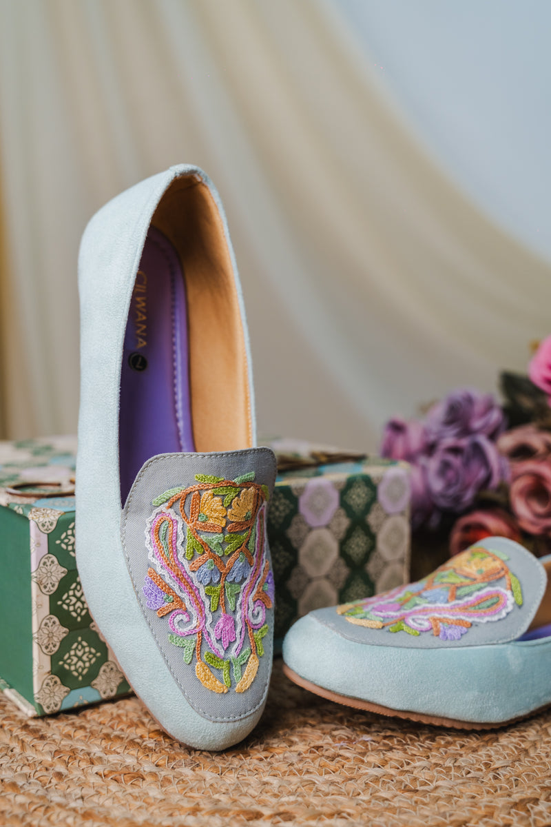 Sea Green Almond Aari Shoes — product detail