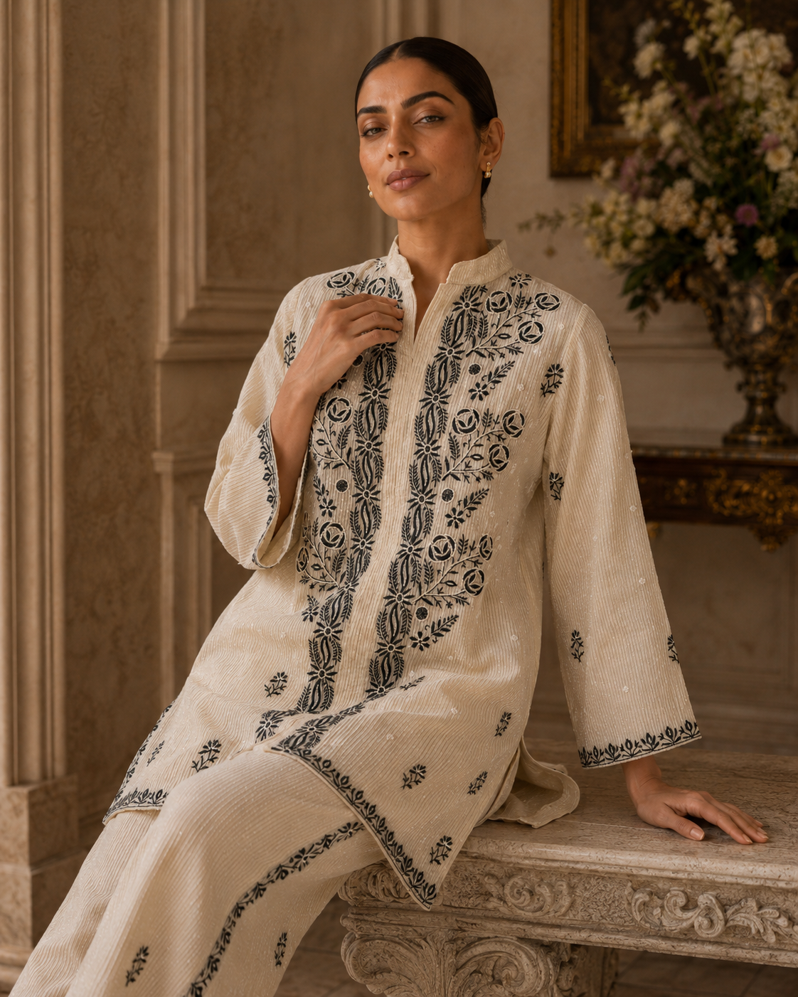 Noor Tissue Chikankari Co-ord Set