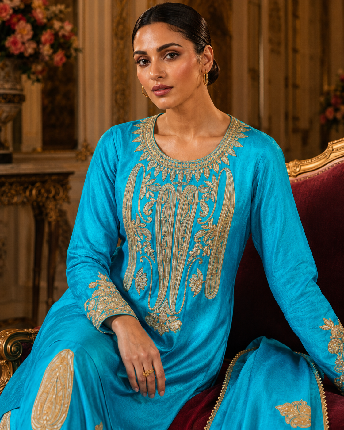 Ferozi Farshi Tilla Set