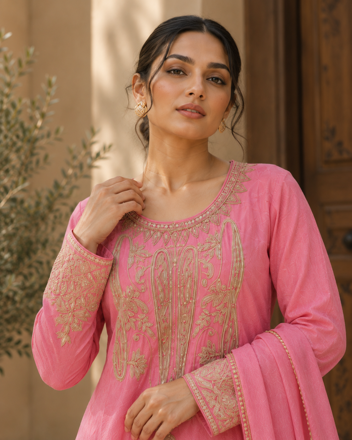 Gulabi Farshi Tilla Set
