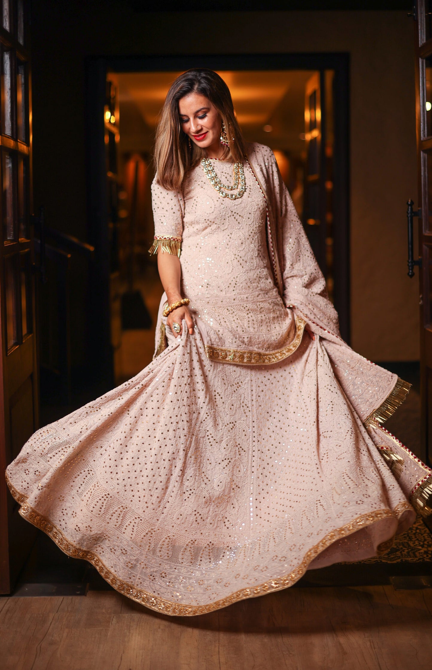 The Chikankari & Mukaish Lehnga