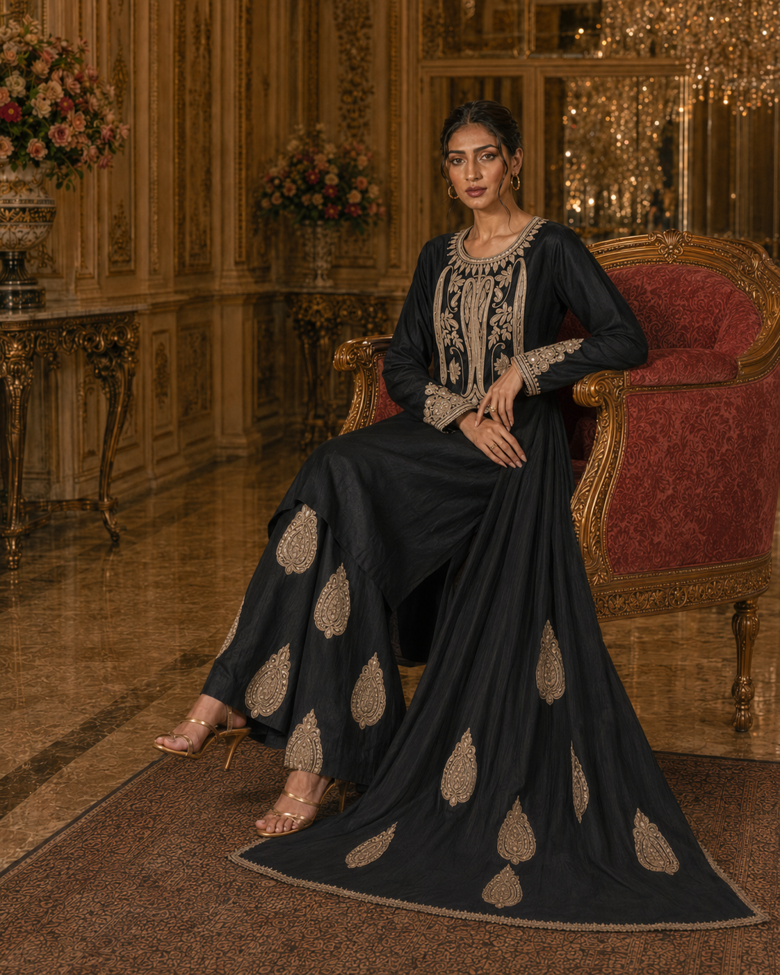 Siyah Farshi Tilla Set