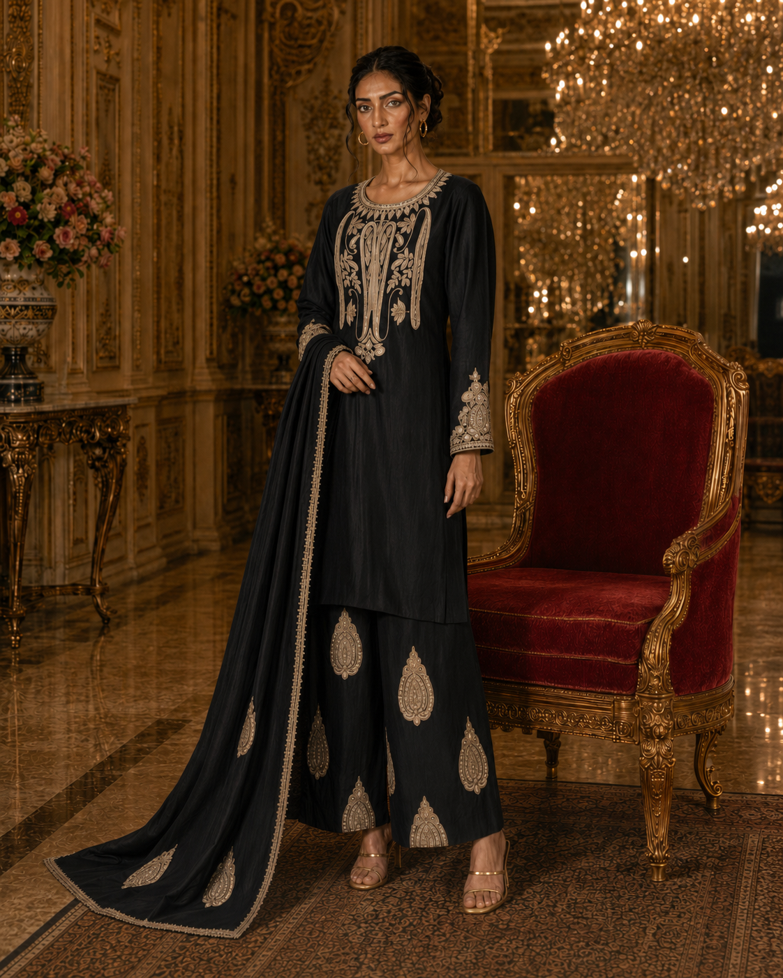 Siyah Farshi Tilla Set