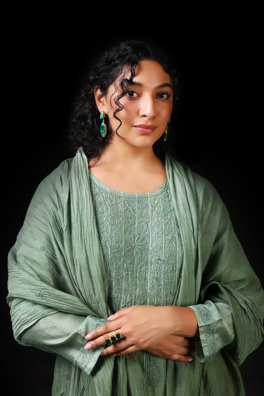 Banarasi Chanderi Anarkali