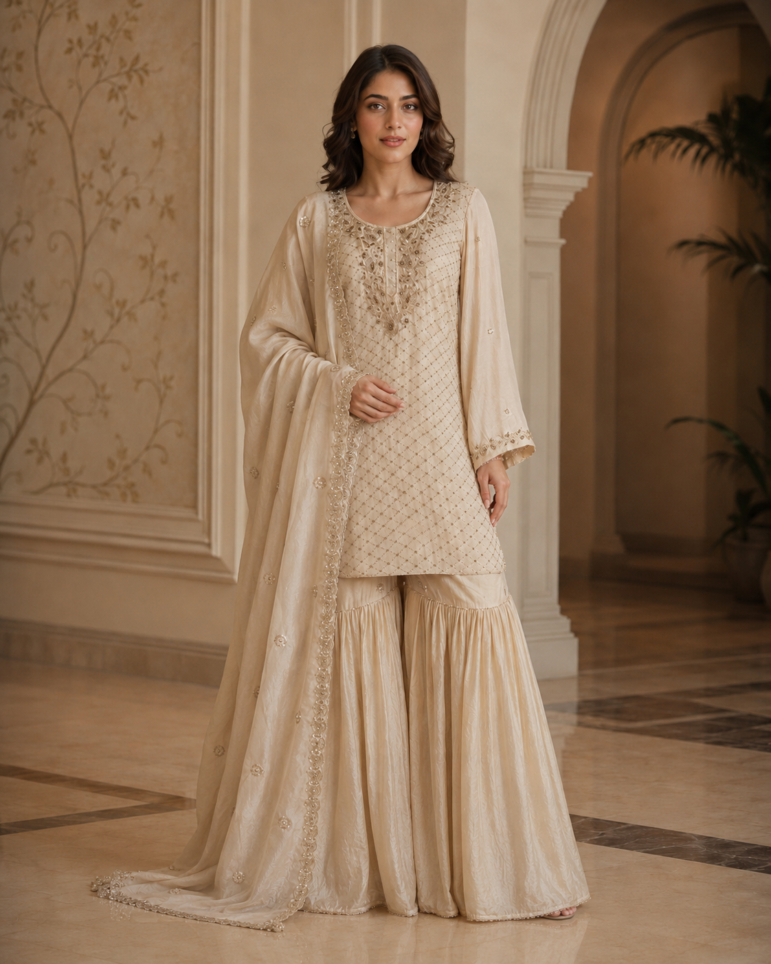 Zareen Parsi Dabka Garara Set