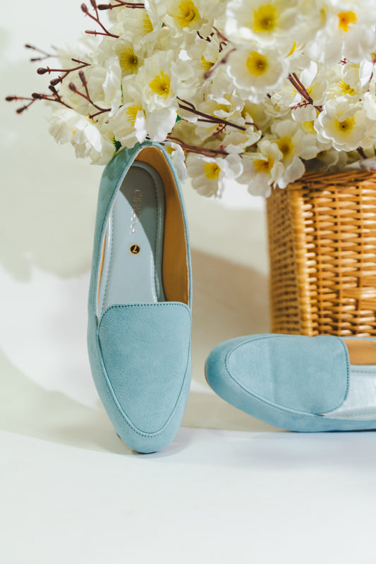 Ice-Blue Plain Shoes