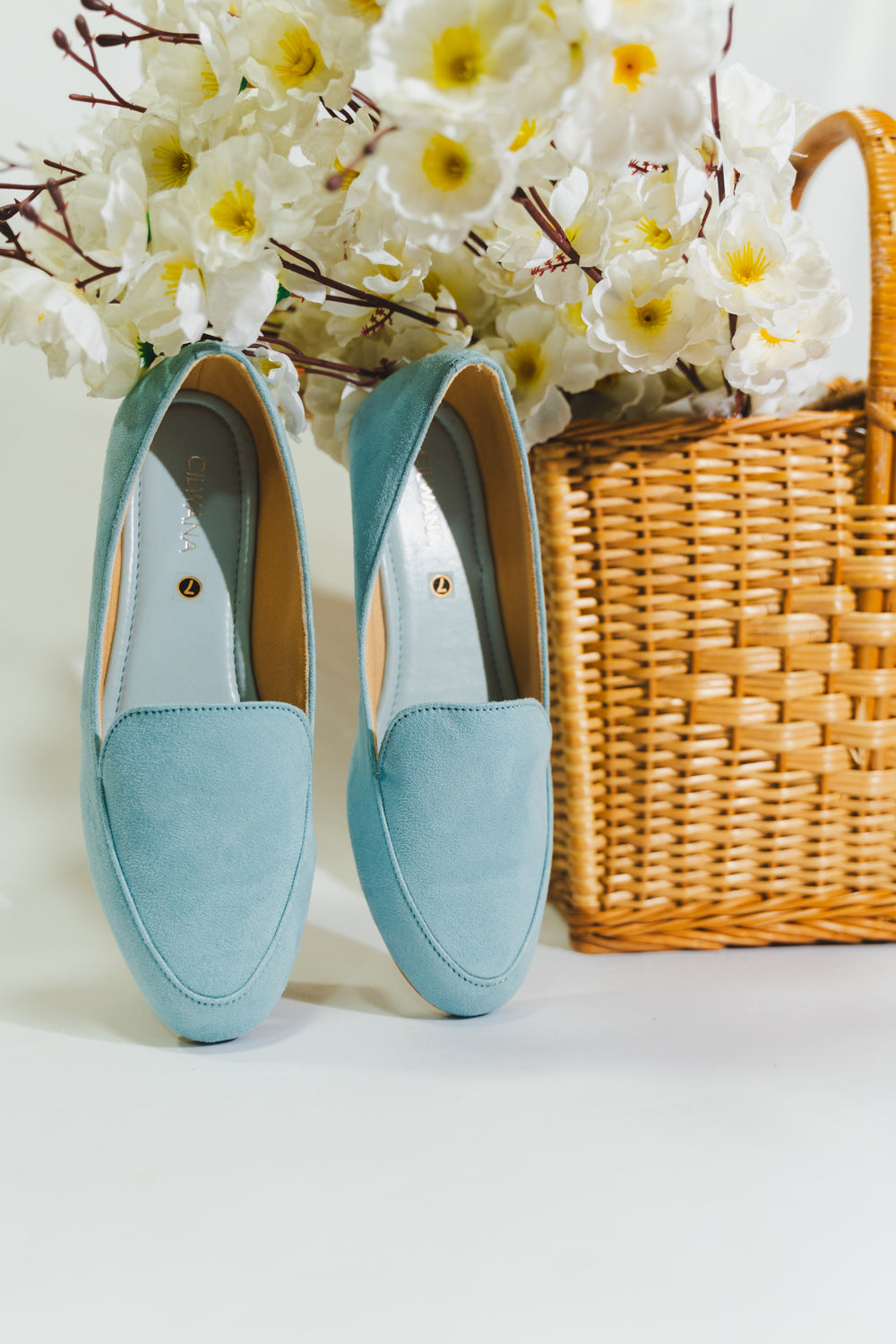 Ice-Blue Plain Shoes