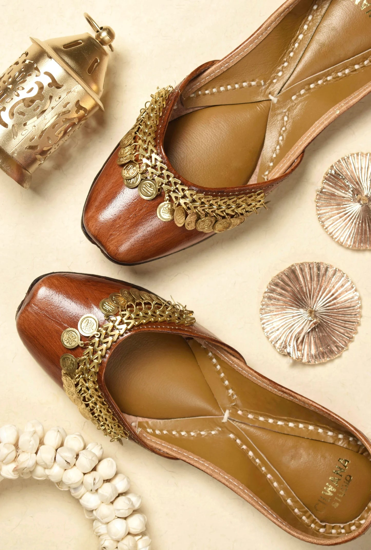 Leather Boho Coins Jutti