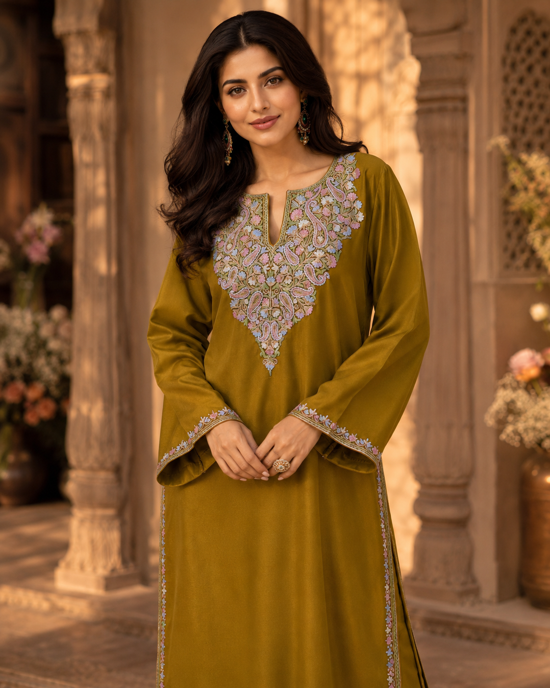 Saffron Aari Cotton Co-ord Set