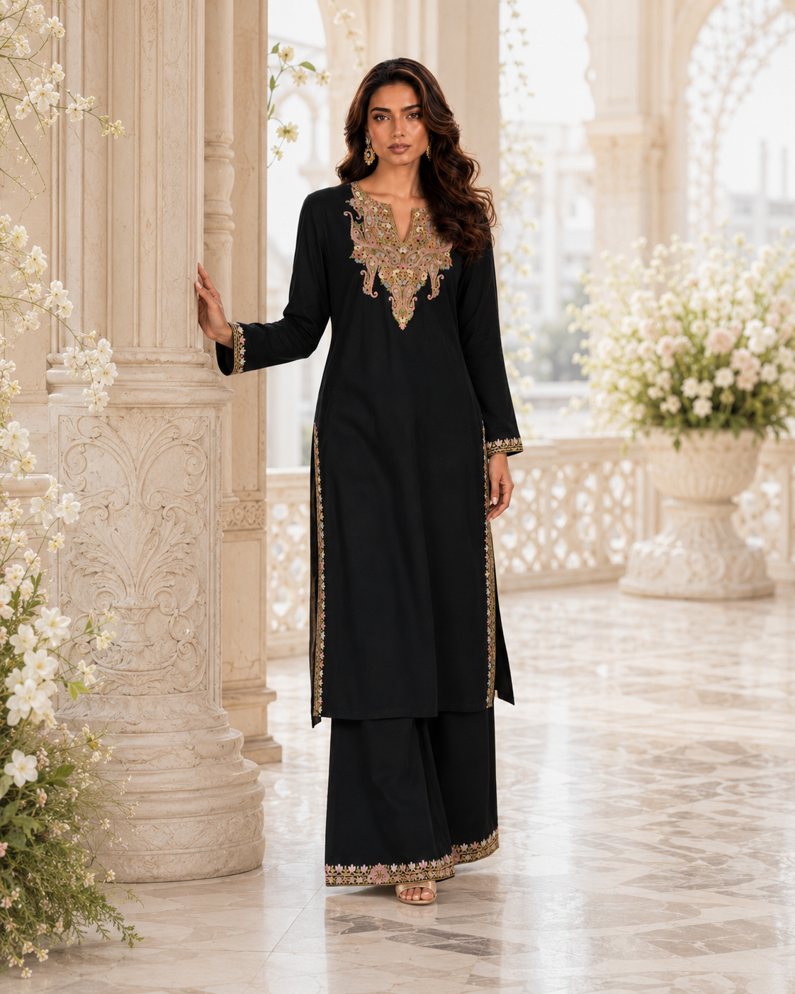 Noir Aari Cotton Co-ord Set