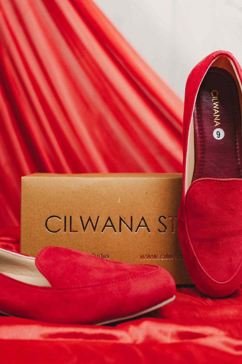 Red Plain Shoes