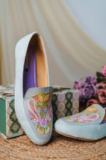 Sea Green Almond Aari Shoes
