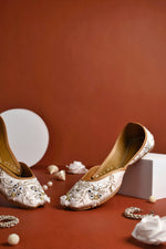 White Chikan Mirror