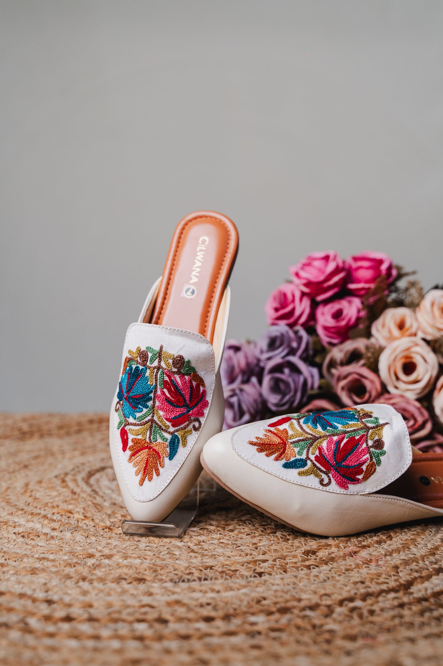 White Multi Chinar Mules