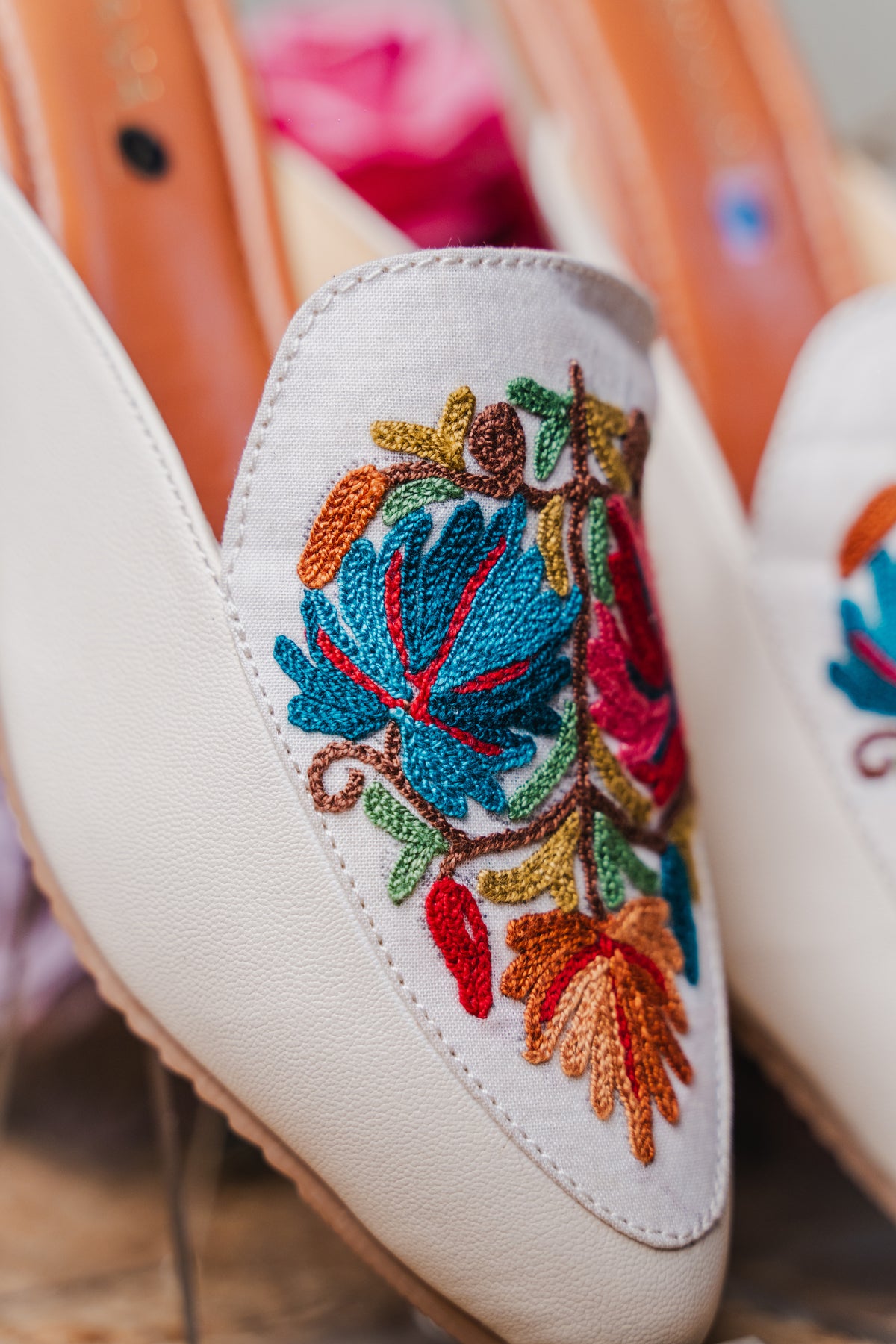 White Multi Chinar Mules