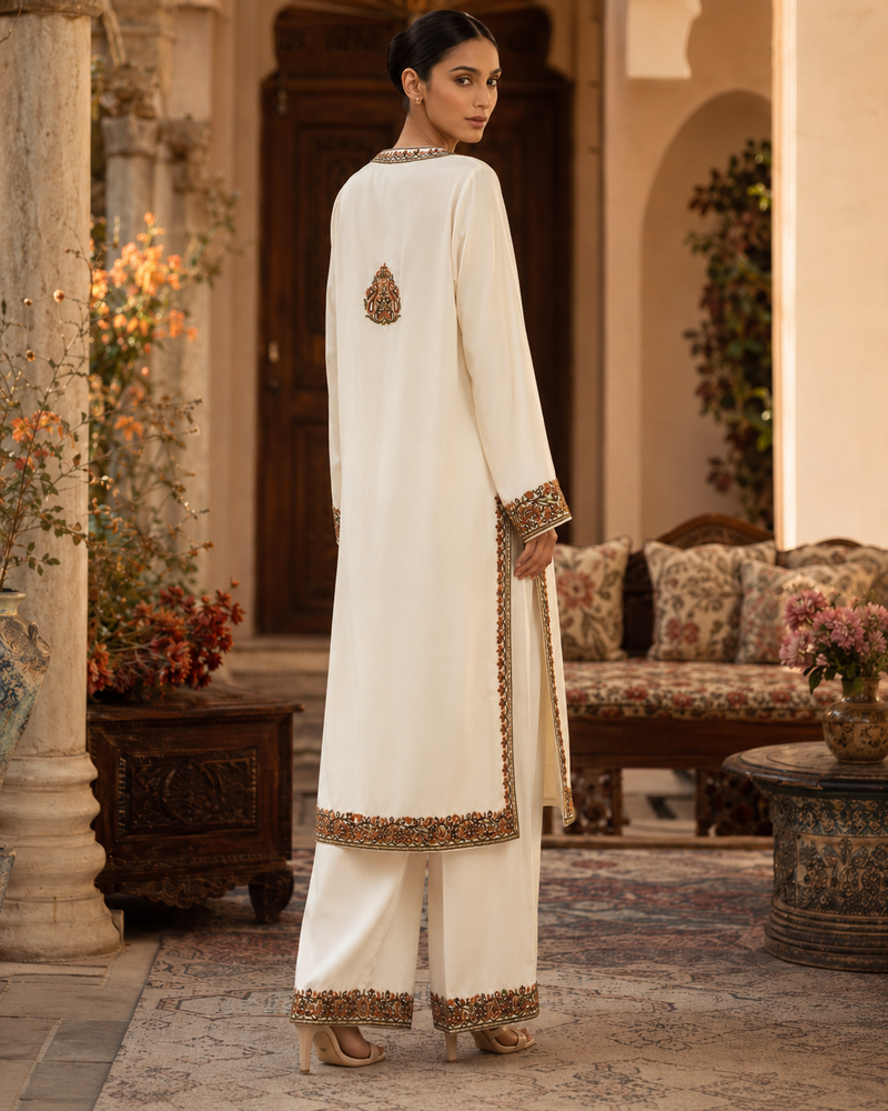 Ivory Aari Cotton Co-ord Set