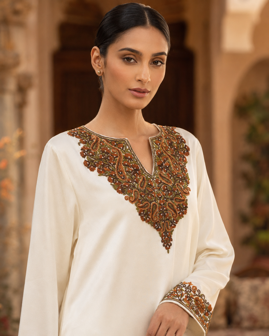 Ivory Aari Cotton Co-ord Set